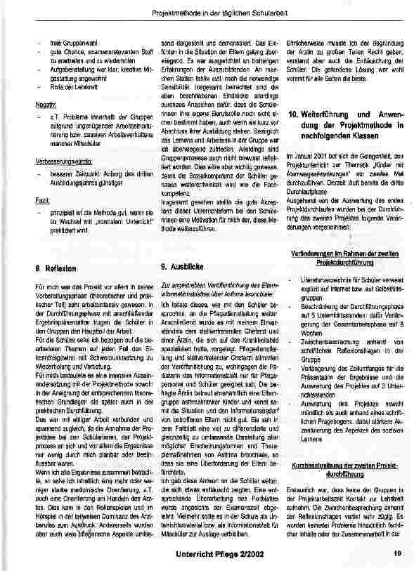 Vorschauseite 5: Kinder mit Atemwegserkrankungen -Projektmethode in der täglichen Schularbeit