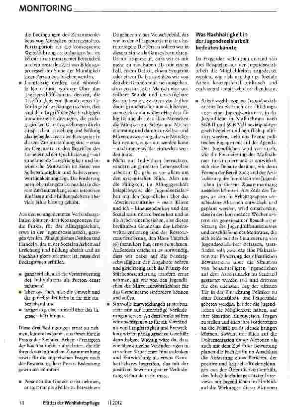 Vorschauseite 4: Nachhaltigkeit in der Sozialen Arbeit