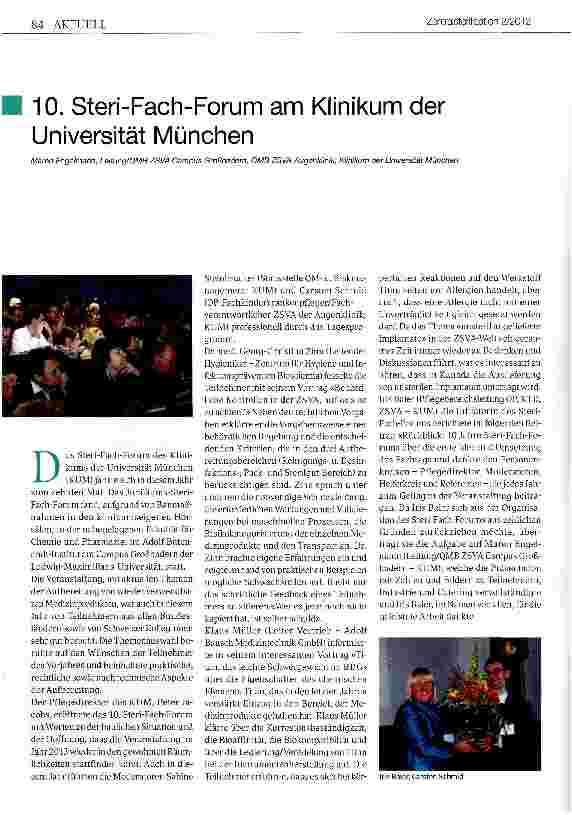 Vorschauseite 1: 10. Steri-Fach-Forum am Klinikum der Universität München
