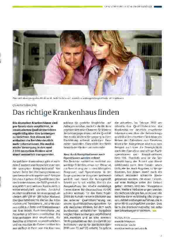 Vorschauseite 1: Das richtige Krankenhaus finden