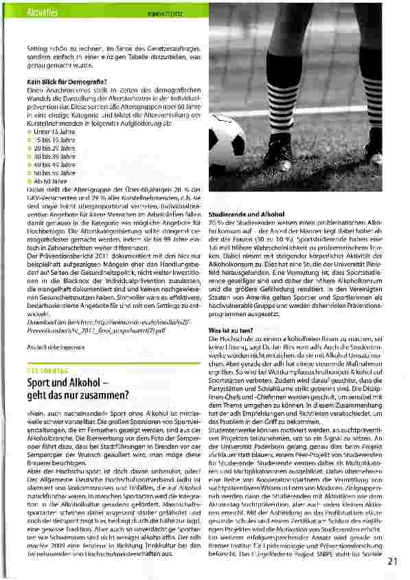 Vorschauseite 2: Alle Jahre wieder neue Investitionen der gesetzlichen Krankenkassen in weniger gesundheitliche Chancengleichheit -Präventionsbericht 2011 erschienen