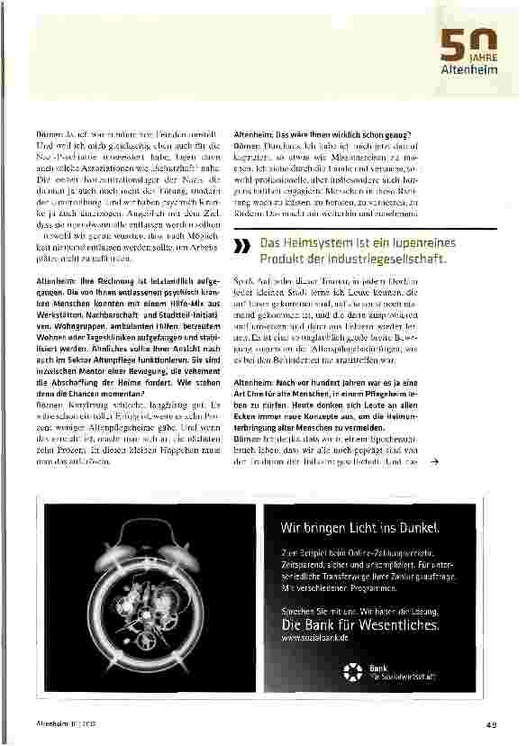 Vorschauseite 3: „In 100 Jahren ist Schluss mit Pflegeheimen