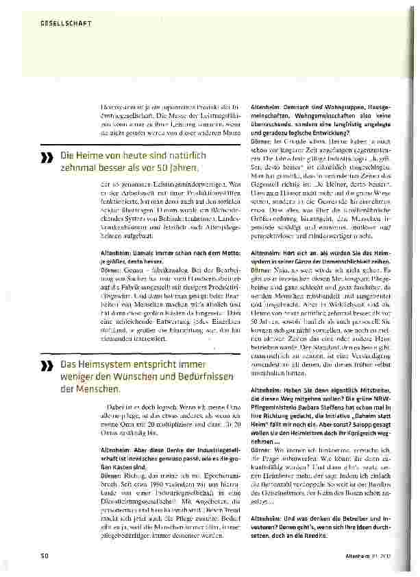 Vorschauseite 4: „In 100 Jahren ist Schluss mit Pflegeheimen