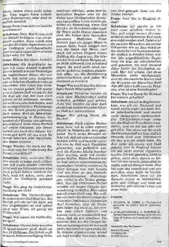Vorschauseite 2: Keine Sekunde ist man von allem fort ... Interview mit einem Folteropfer