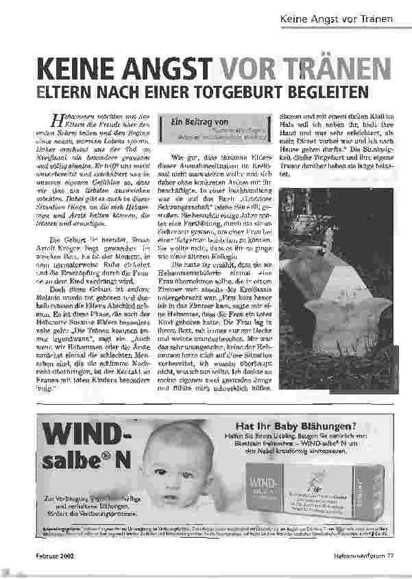 Vorschauseite 1: KEINE ANGST VOR TRÄNENELTERN NACH EINER TOTGEBURT BEGLEITEN