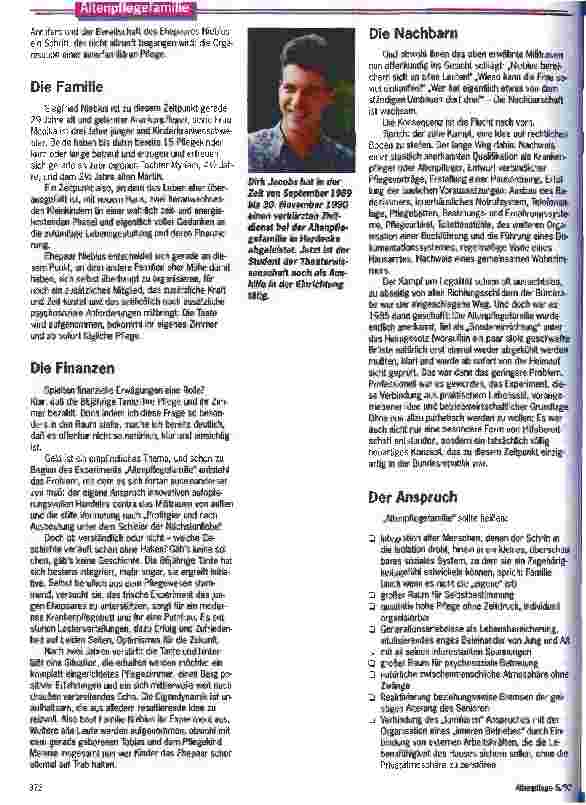 Vorschauseite 2: Die Altenpflegefamilie aus Herdecke Ein ungewöhnliches Experiment aus der Sicht eines Zivis beschrieben
