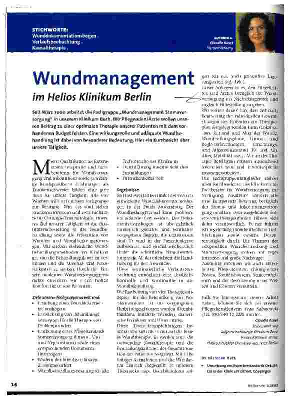 Vorschauseite 1: Wundmanagement im Helios Klinikum Berlin