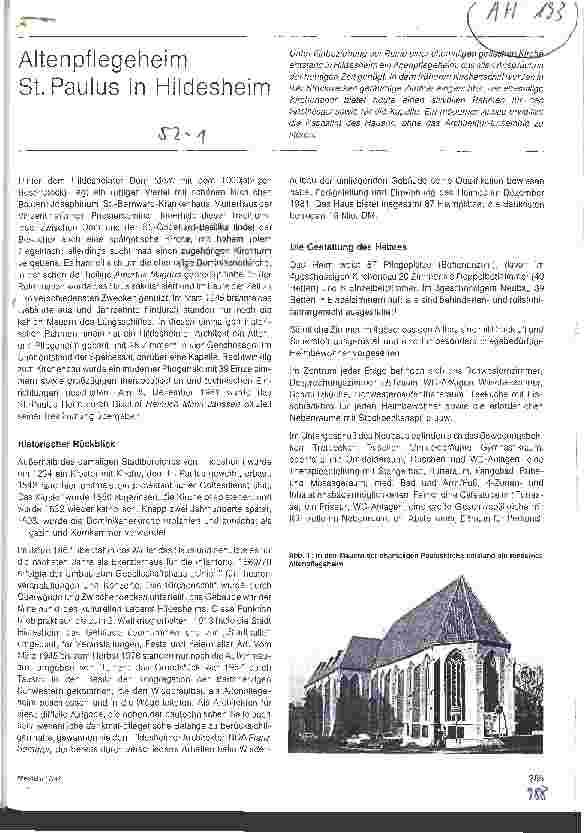 Vorschauseite 1: Altenpflegheim St. Paulus in Hildesheim