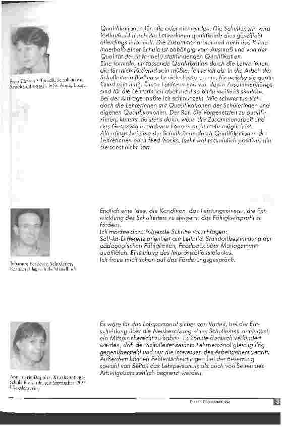 Vorschauseite 2: Was halten Sie von einer regelmäßigen Qualifikation der Schulleitung durch das LehrerInnen-Team?