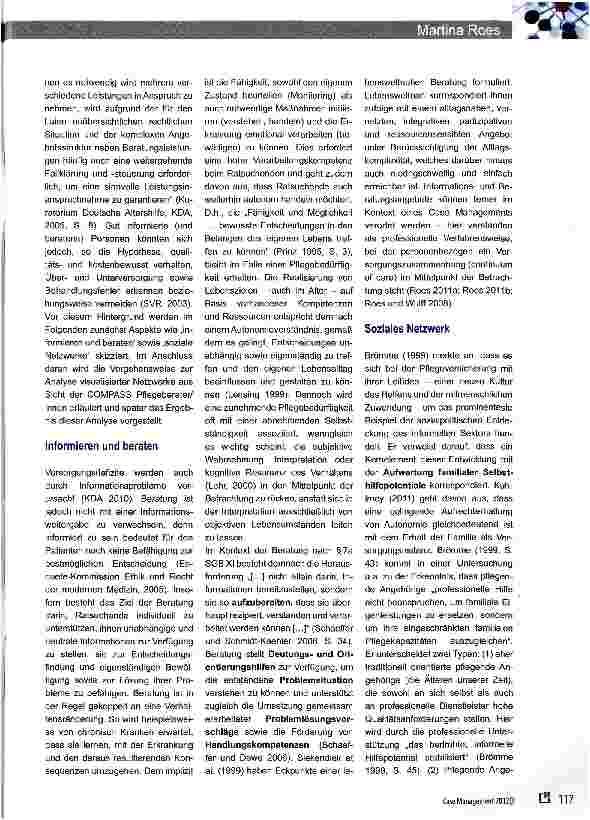 Vorschauseite 2: Bedeutung der Beratung nach § 7a SGB XI für die Stabilität sozialer Netzwerke