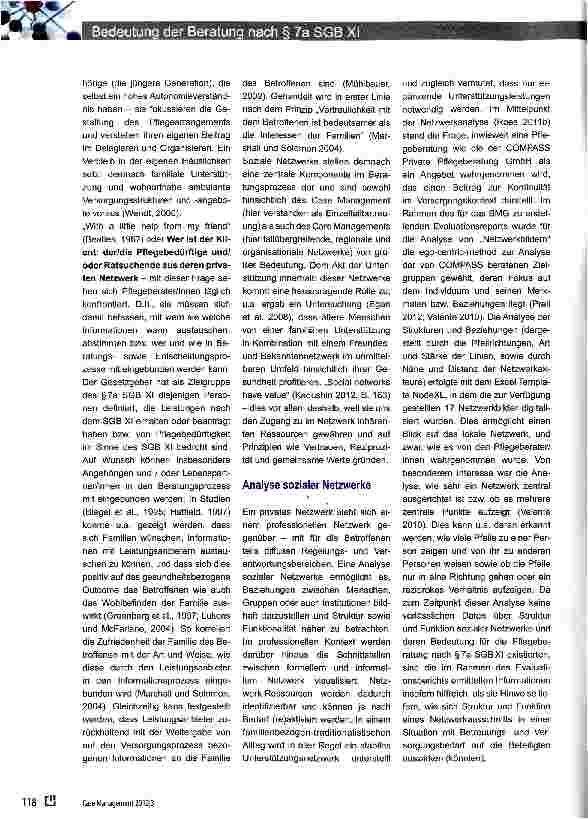 Vorschauseite 3: Bedeutung der Beratung nach § 7a SGB XI für die Stabilität sozialer Netzwerke