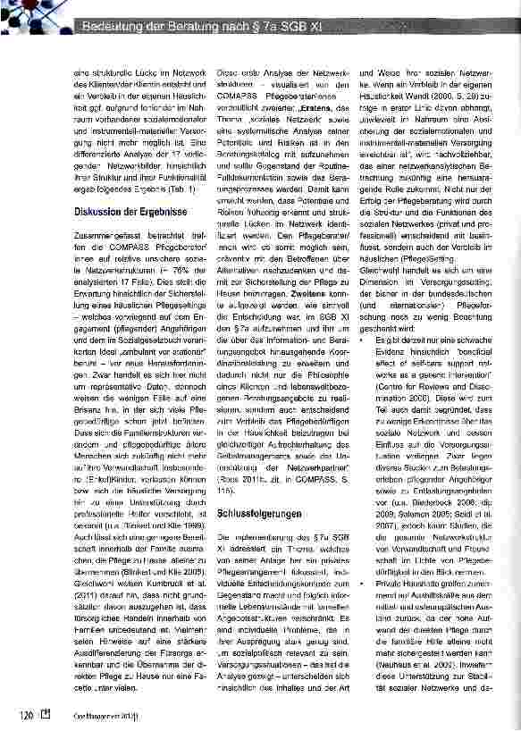 Vorschauseite 5: Bedeutung der Beratung nach § 7a SGB XI für die Stabilität sozialer Netzwerke