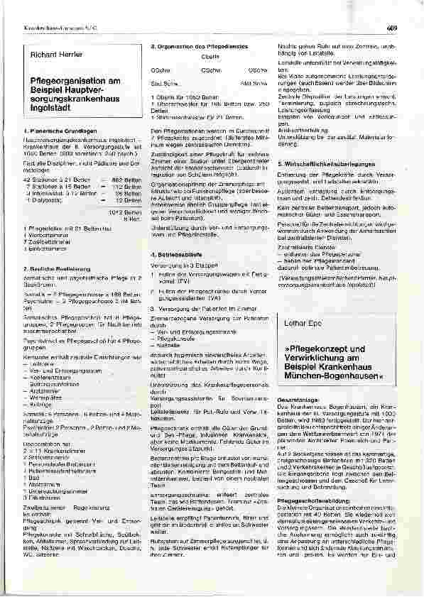 Vorschauseite 1: »Pflegekonzept und Verwirklichung am Beispiel Krankenhaus München-Bogenhausen «