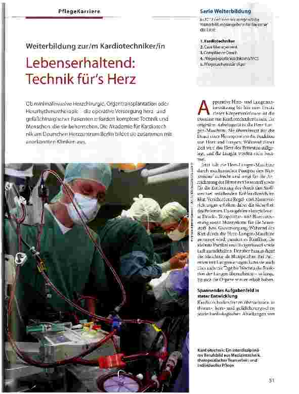 Vorschauseite 1: Lebenserhaltend: Technik fürs Herz