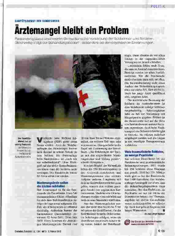 Vorschauseite 1: Ärztemangel bleibt ein Problem