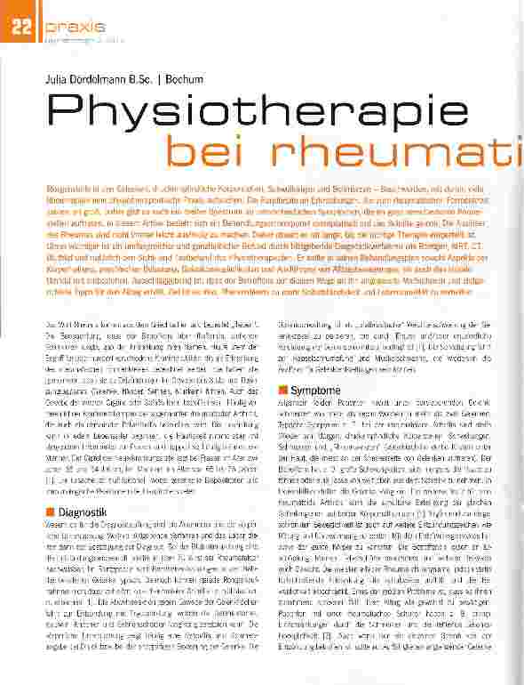 Vorschauseite 1: Physiotherapie bei rheumatischen Schultern