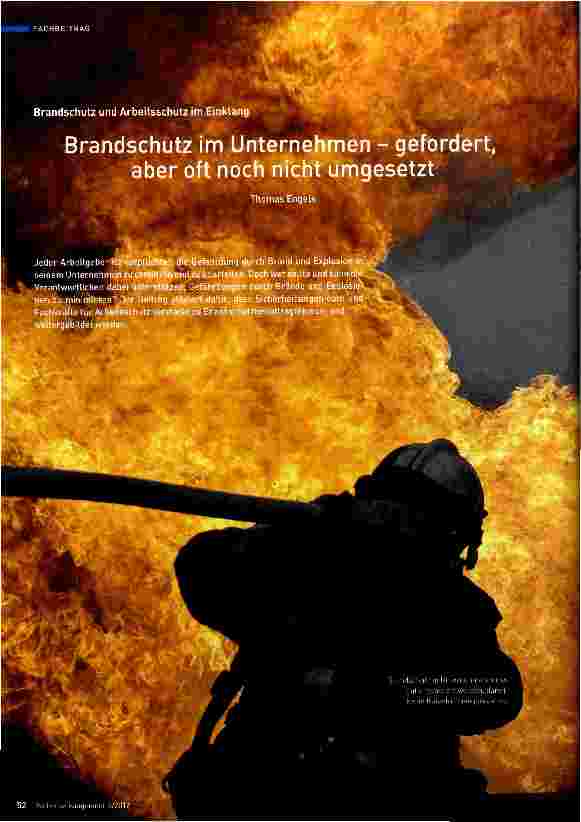 Vorschauseite 1: Brandschutz im Unternehmen - gefordert, aber oft noch nicht umgesetzt