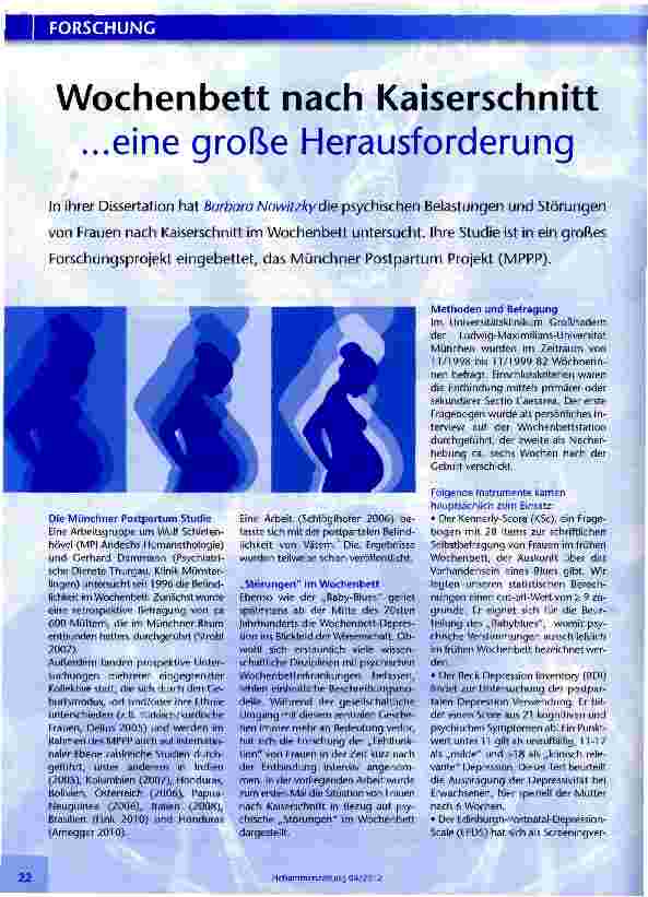 Vorschauseite 1: Wochenbett nach Kaiserschnitt ...eine große Herausforderung