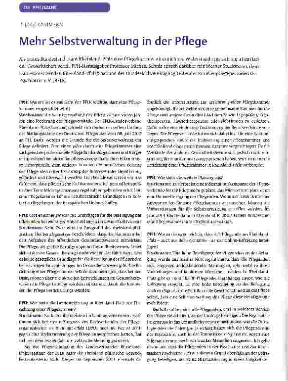 Vorschauseite 1: Mehr Selbstverwaltung in der Pflege