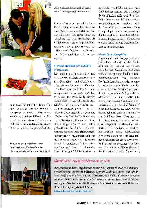 Vorschauseite 2: Quartiersentwicklung - ein Thema für die Altenpflegeausbildung