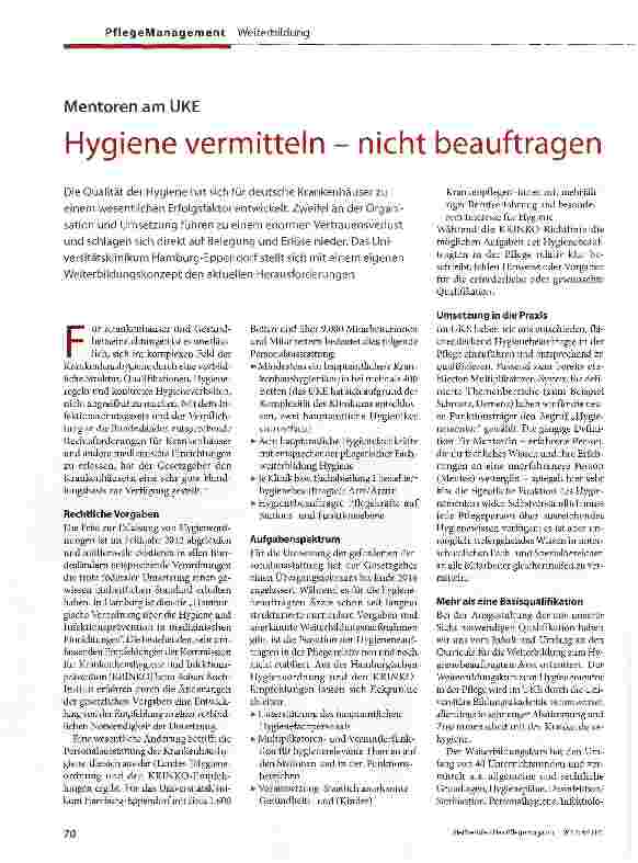 Vorschauseite 1: Hygiene vermitteln - nicht beauftragen
