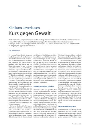 Vorschauseite 2: Klinikum Leverkusen Kurs gegen Gewalt