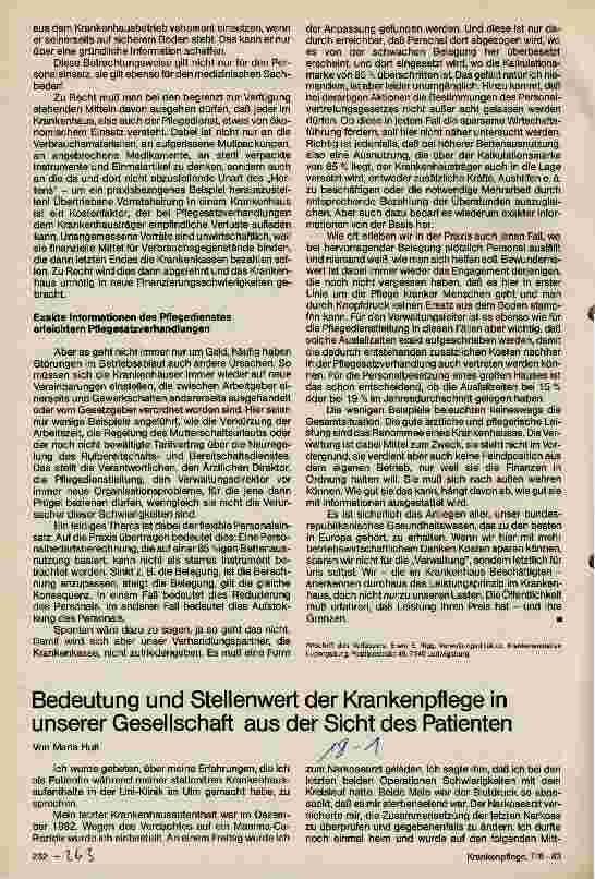 Vorschauseite 2: Bedeutung und Stellenwert der Krankenpflege in unserer Gesellschaft aus der Sicht des Verwaltungsleiters