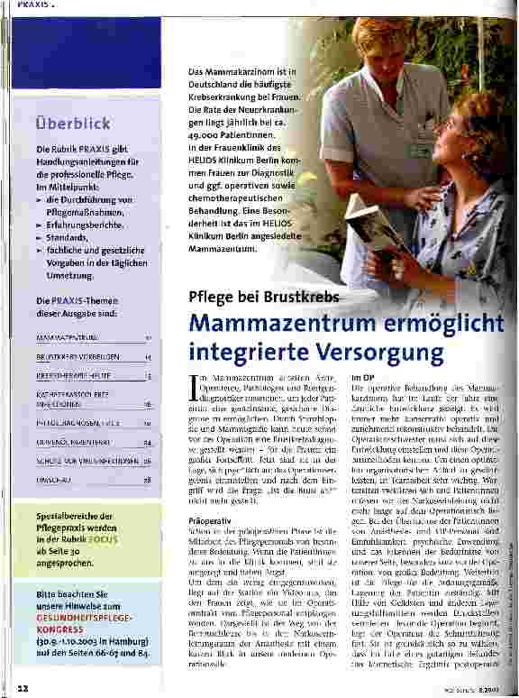 Vorschauseite 1: Mammazentrum ermöglicht integrierte Versorgung