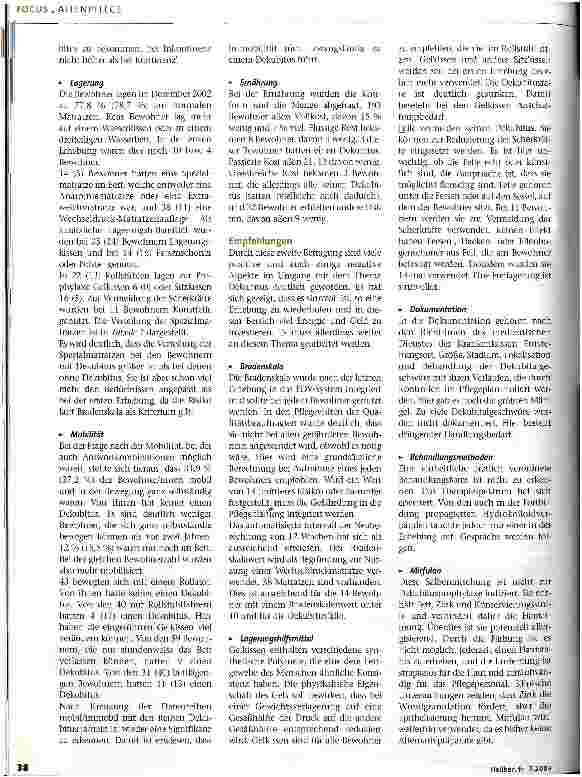 Vorschauseite 3: Dekubitus - Befragungen lohnen sich
