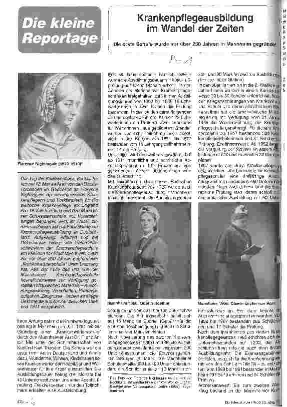 Vorschauseite 1: Krankenpflegeausbildung im Wandel der Zeiten