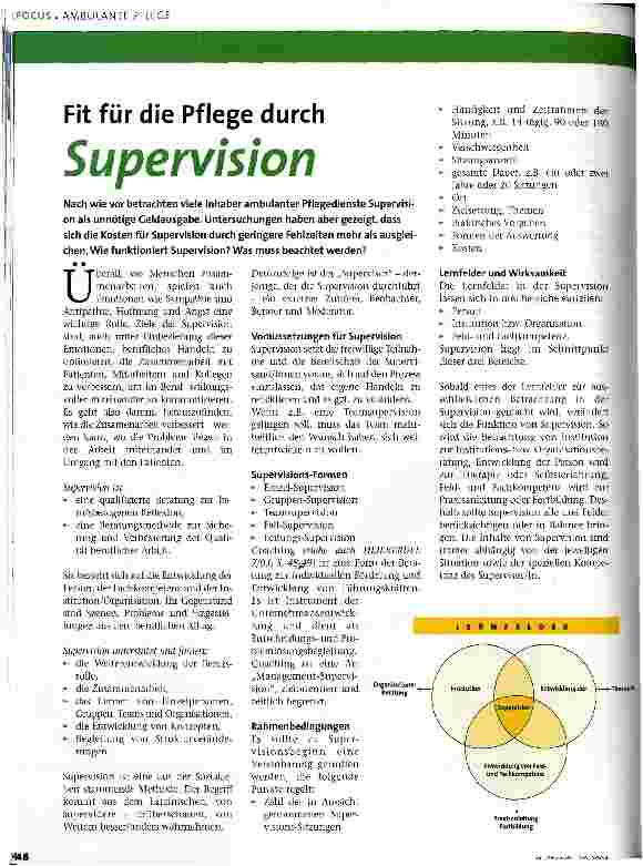 Vorschauseite 1: Fit für die Pflege durch Supervision
