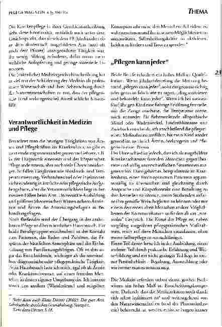Vorschauseite 2: Pflege und Medizin - ein asymmetrisches Verhältnis