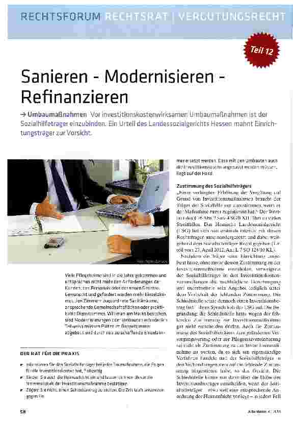 Vorschauseite 1: Sanieren - Modernisieren -Refinanzieren