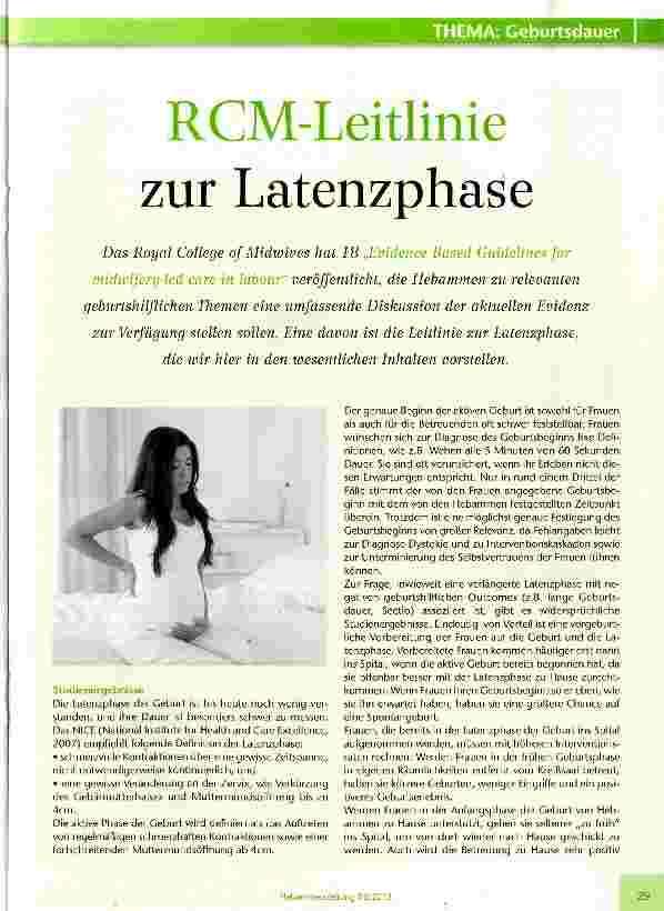 Vorschauseite 1: RCM-Leitlinie zur Latenzphase