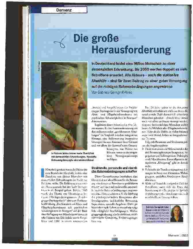Vorschauseite 1: Die große Herausforderung