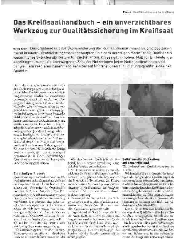 Vorschauseite 1: Das Kreißsaalhandbuch - ein unverzichtbares Werkzeug zur Qualitätssicherung im Kreißsaal