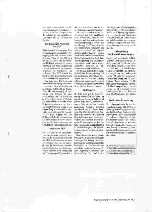 Vorschauseite 2: DKG-Positionen Öffnung der Kliniken für ambulante Leistungen
