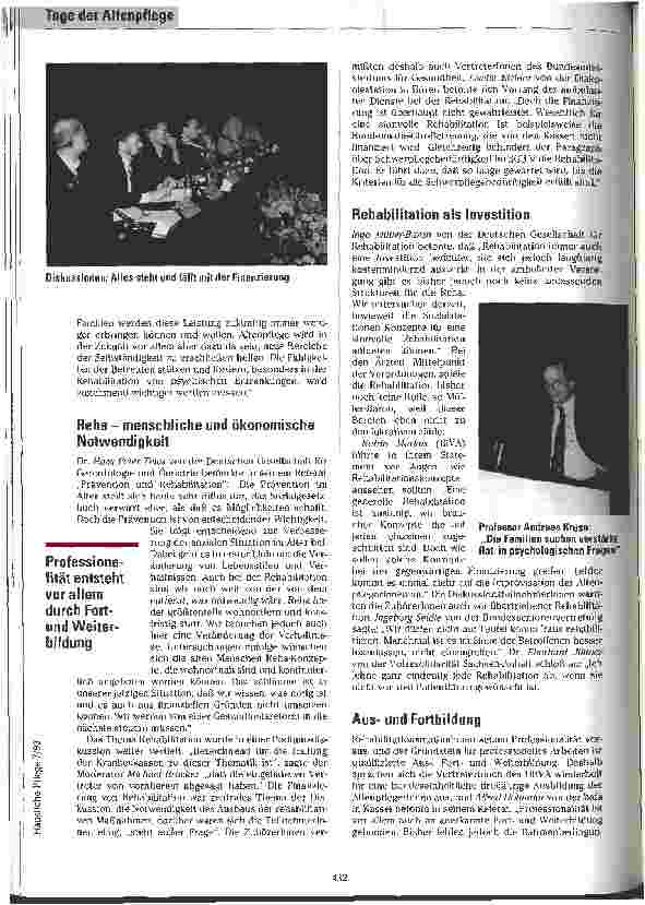 Vorschauseite 2: Auf dem Weg zur Professionalität Tage der Altenpflege 93