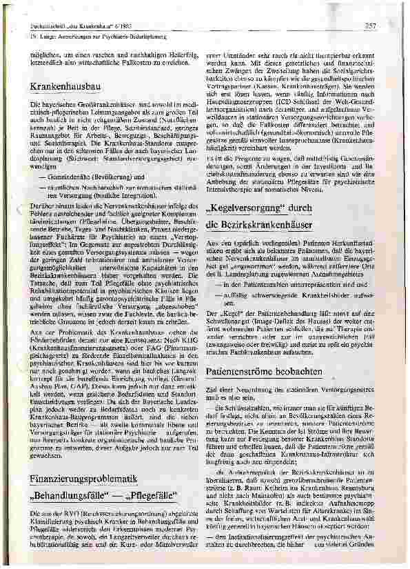 Vorschauseite 2: Anmerkungen zur Psychiatrie Bedarfsplanung
