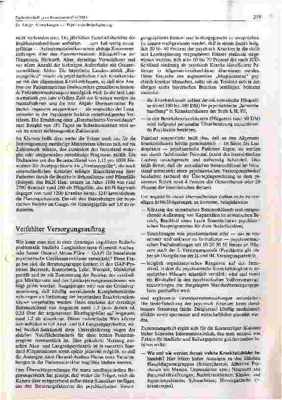 Vorschauseite 4: Anmerkungen zur Psychiatrie Bedarfsplanung