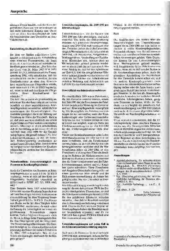 Vorschauseite 2: Steuerbefreiung für Unterrichtsvergütungen an Krankenpflegeschulen?
