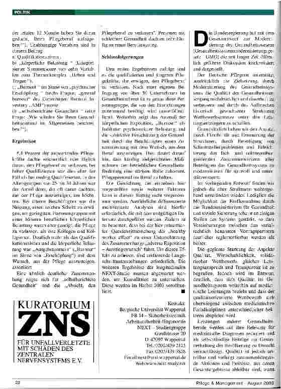 Vorschauseite 3: Vorzeitiger Ausstieg aus der Pflege - die NEXT-Studie untersucht ein europäisches Problem Mangel an Pflegekräften - Woher nehmen und nicht stehlen? (II)