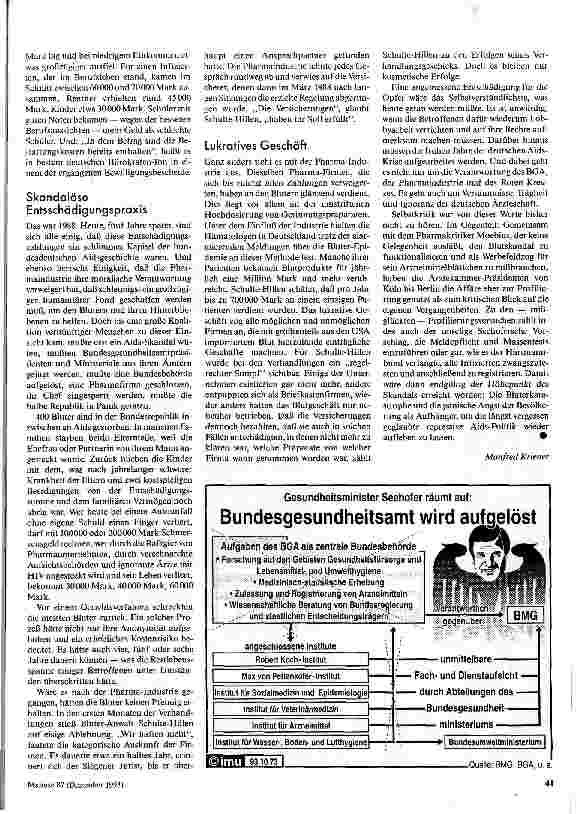 Vorschauseite 4: Vergessene Epidemie Eine Chronik zum Blut-Aids-Skandal