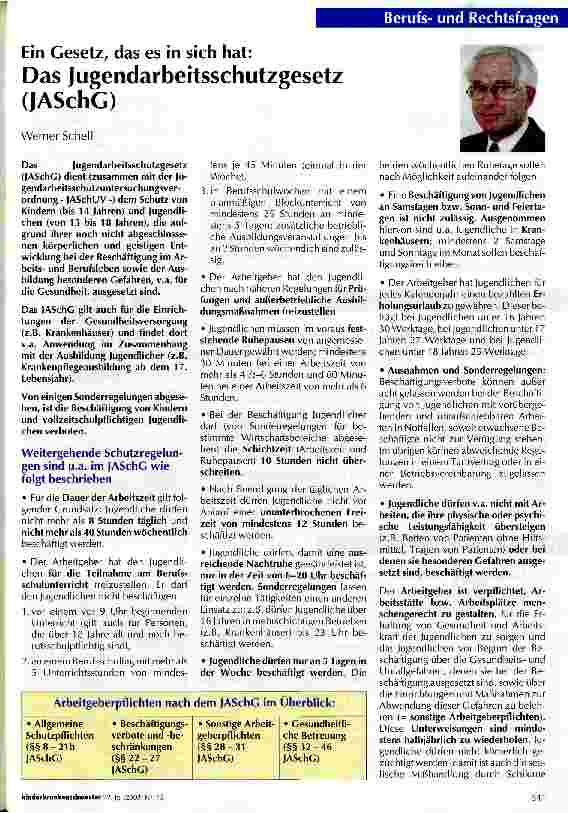 Vorschauseite 1: Das Jugendarbeitsschutzgesetz (JASchG)