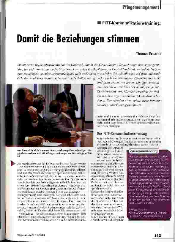 Vorschauseite 1: Damit die Beziehungen stimmen