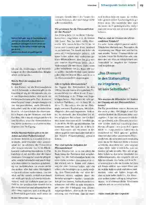 Vorschauseite 2: Ehrenamt auf der Palliativstation