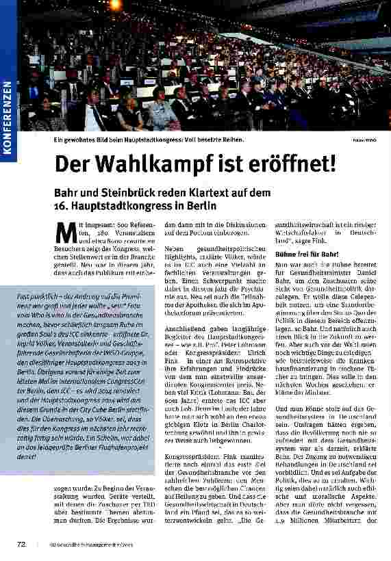Vorschauseite 1: Der Wahlkampf ist eröffnet!