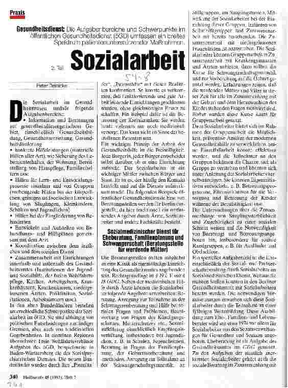 Vorschauseite 1: Sozialarbeit Gesundheitsdienst