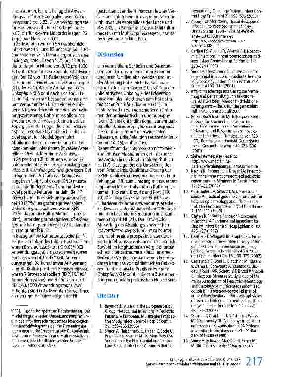 Vorschauseite 5: Surveillance nosokomialer Infektionen und FUO-Episoden in der pädiatrischen Onkologie mit dem Onkopäd NKI Modul