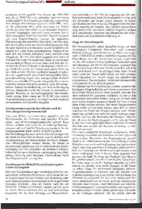 Vorschauseite 2: Bettsturz auf der Intensivstation Zu den Obhutspflichten des Pflegefachpersonals